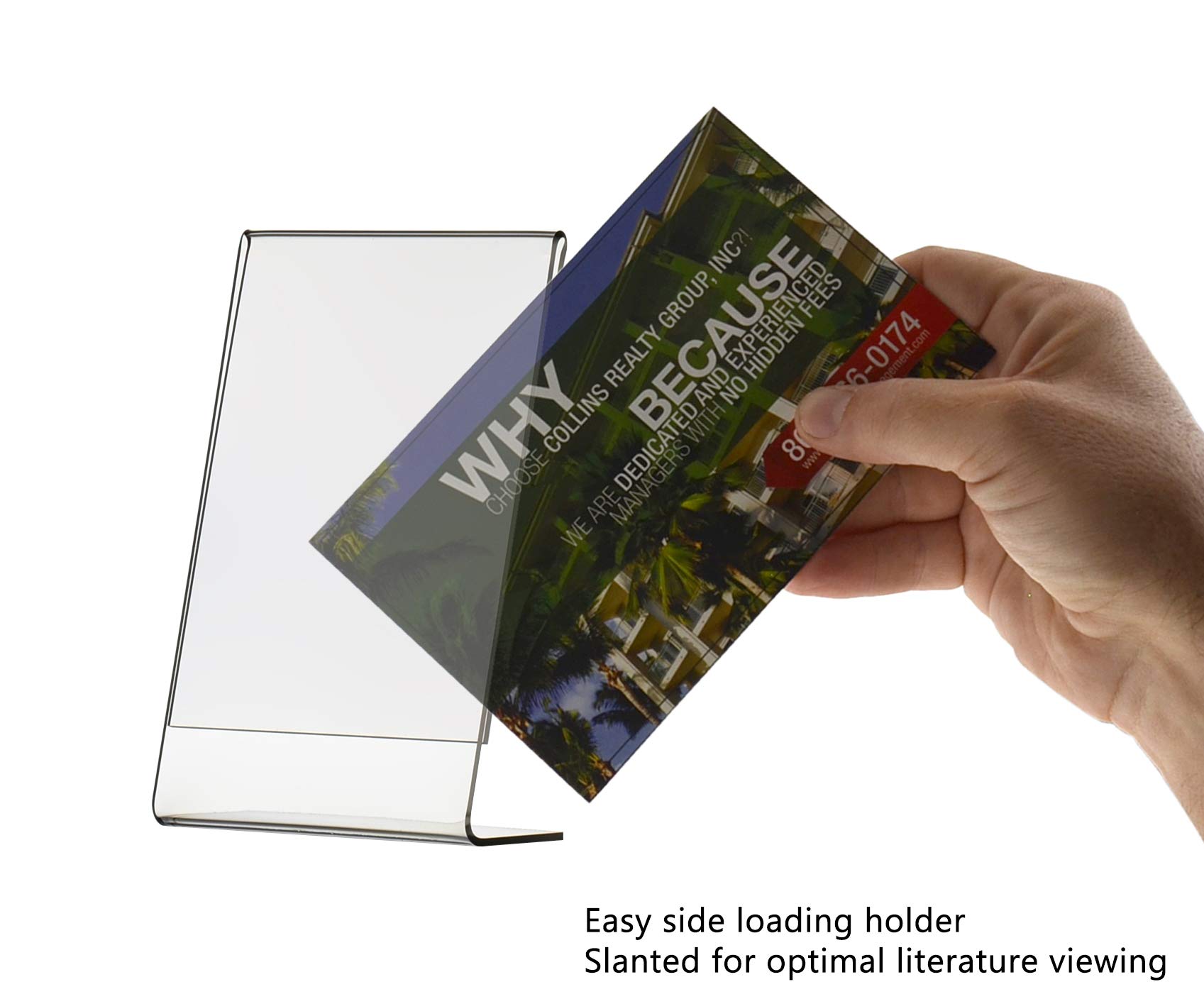 2 Pack Clear Acrylic Sign Holder for 4x6 Inches - Slant Back Plexiglass Countertop Display Frame for Retail Stores, Hotels, Offices & Restaurants - Perfect for Menus, Promotions, Price Signs and Product Displays