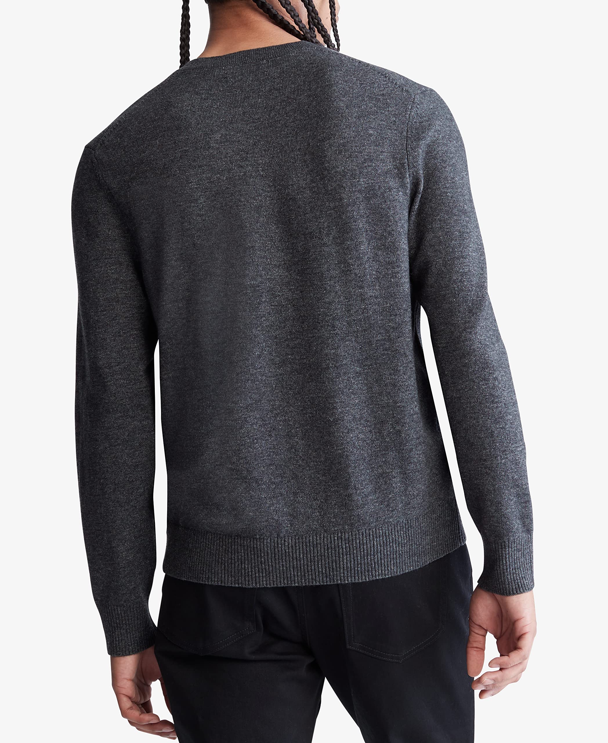 Calvin Klein Men's Merino Wool Blend V-Neck Sweater | Soft & Warm Winter Pullover | Perfect for Office, Casual & Holiday Outfits