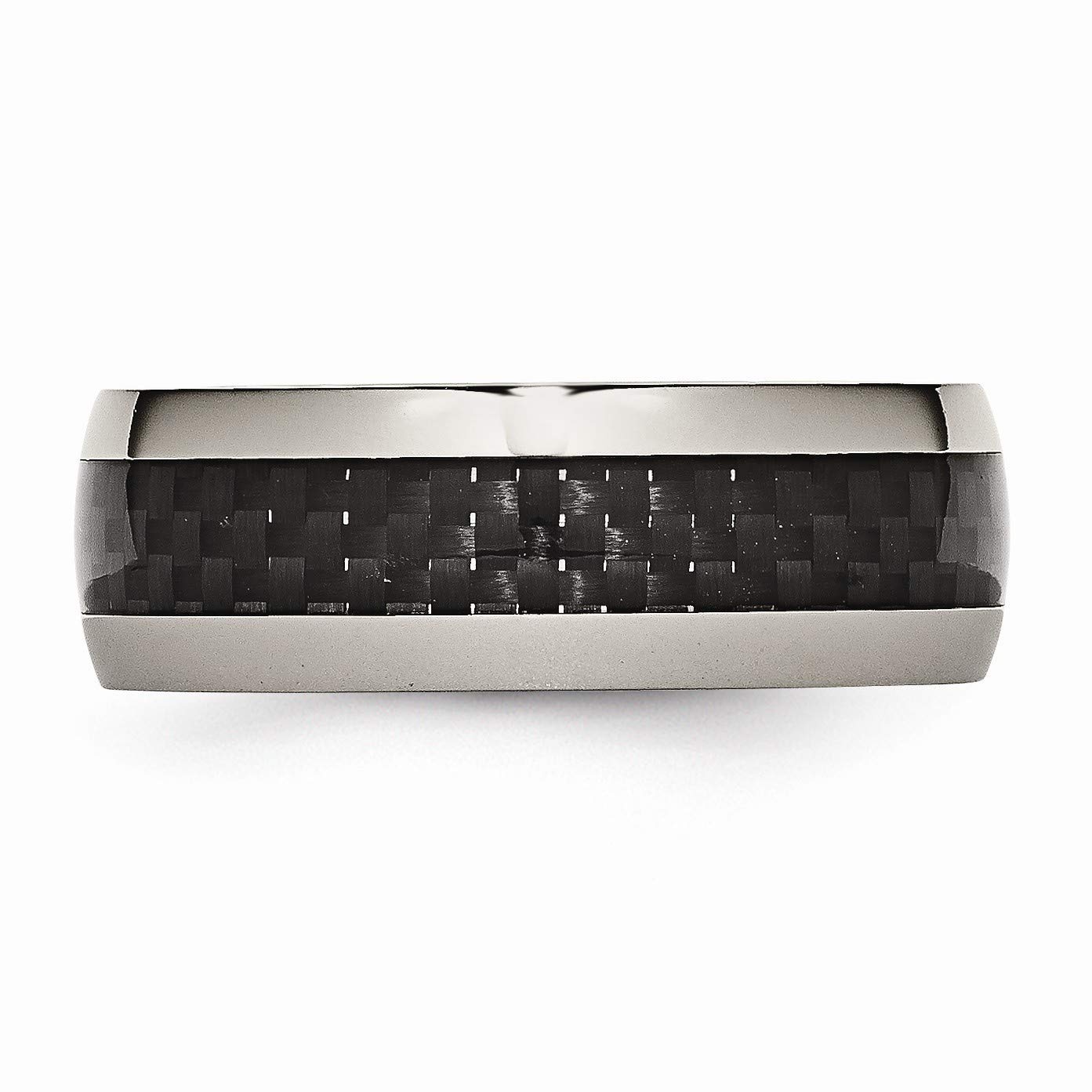 Premium Titanium Black Carbon Fiber 8mm Comfort Fit Wedding Band Ring - Perfect for Men's Engagement, Anniversary & Everyday Wear