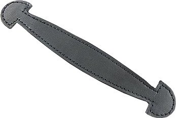 Springfield Leather Co. 9.5x1.125 Inch Black Leather Trunk Handle with Tabs - Heavy Duty Luggage Replacement Part for Vintage Suitcases, Steamer Trunks & Antique Furniture Restoration