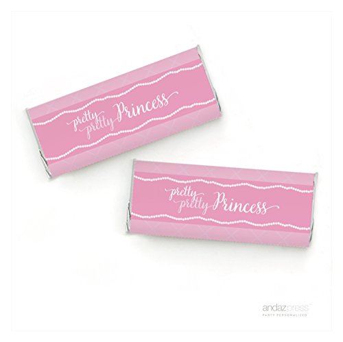 Andaz Press Sparkle Princess Birthday Chocolate Bar Labels - 10-Pack Fits Standard Chocolate Bars - Perfect for Princess Themed Birthday Parties, Baby Showers & Special Celebrations