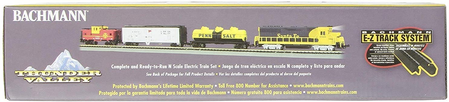 Bachmann Trains Thunder Valley Ready-to-Run Electric N Scale Train Set - Realistic Model Railroad for Home Layouts & Holiday Displays