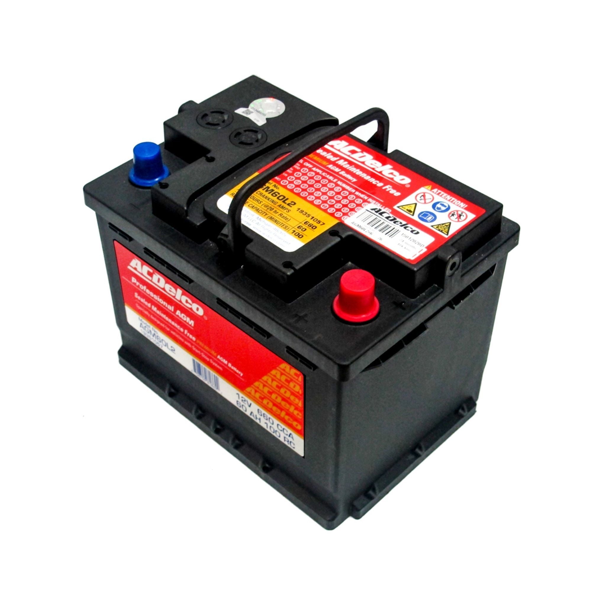 ACDelco AGM Battery 55Ah 12V - DIN55H (BCI 47/DIN H5/L2) - Premium Automotive Battery for Cars, Trucks & SUVs - Ideal for Cold Weather & High-Performance Vehicles