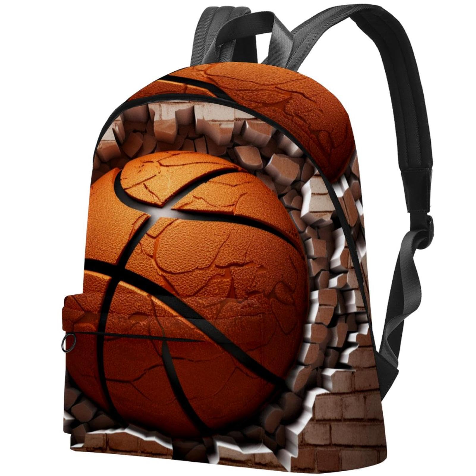 Durable Travel Backpack for Men & Women - Waterproof Basketball Texture Design Backpack for Gym, Hiking, Work & School Commute