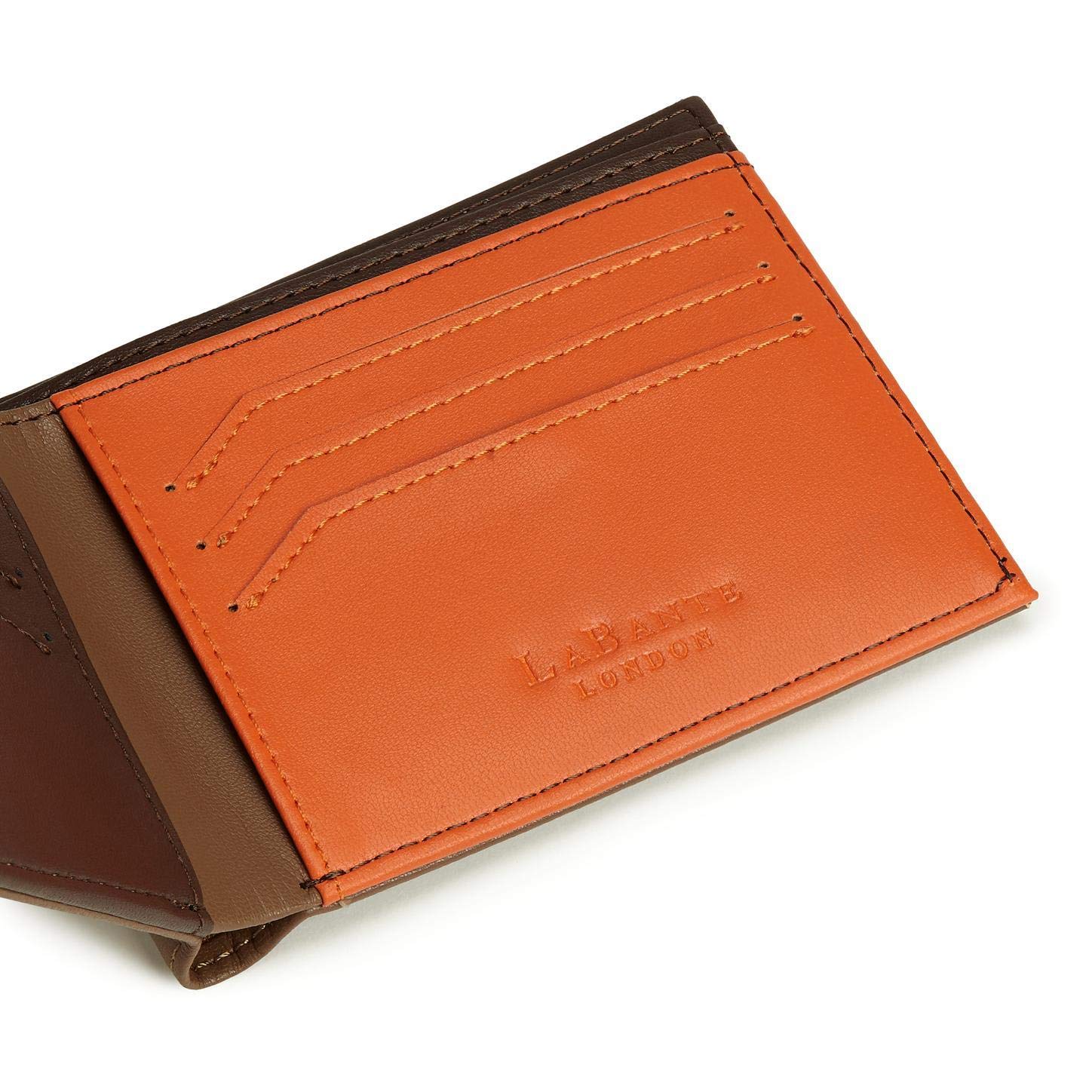 LaBante London Brave Men's Slim Brown Bifold Wallet - Minimalist Leather Wallet for Men with Coin Pocket | Perfect Gift for Dad, Husband, Boyfriend | Everyday Carry & Travel Essential