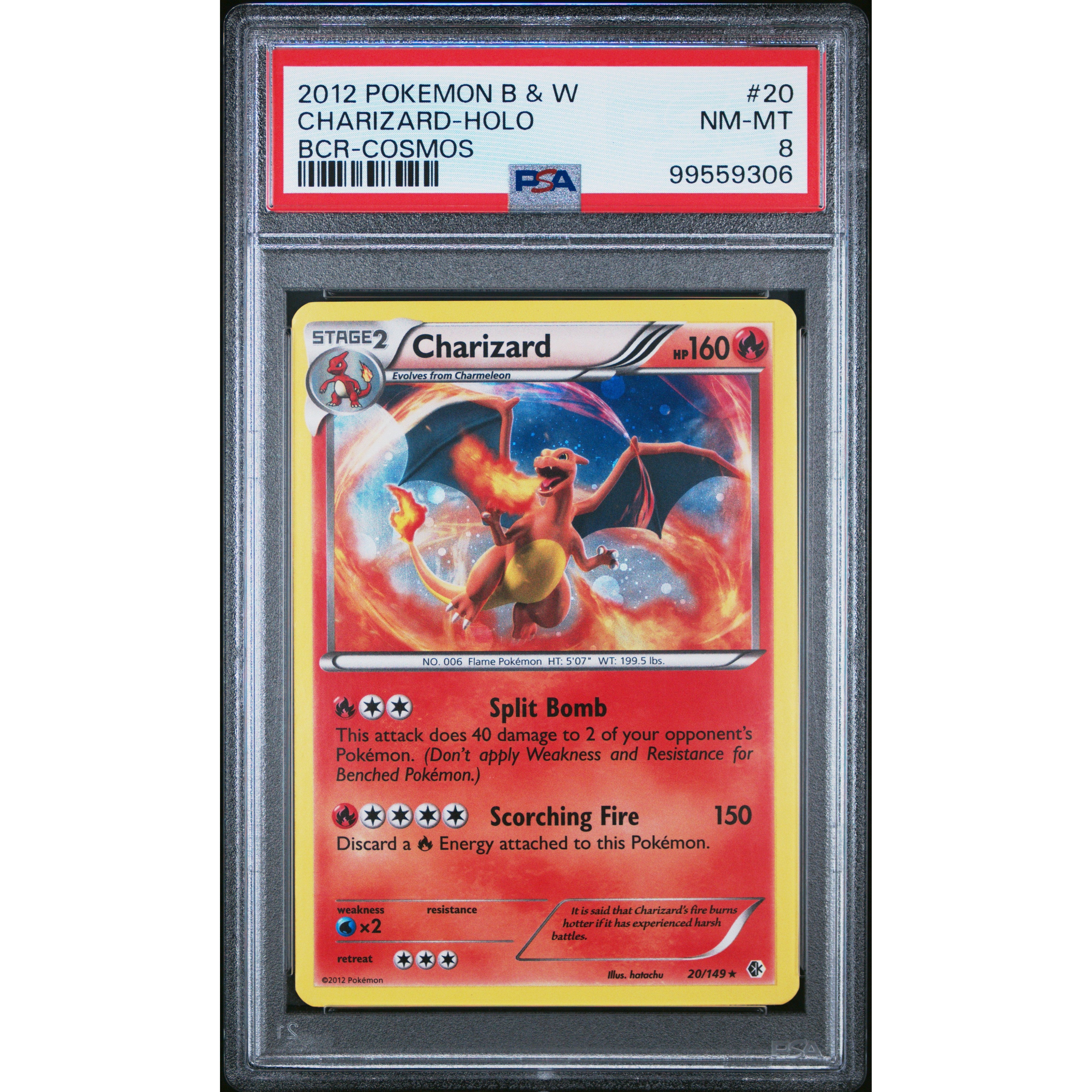 2012 Pokemon Boundaries Crossed Charizard Cosmos 20/149 PSA 8 Graded Card - Rare Collectible for Trading Card Game Enthusiasts & Perfect Gift for Pokemon Fans