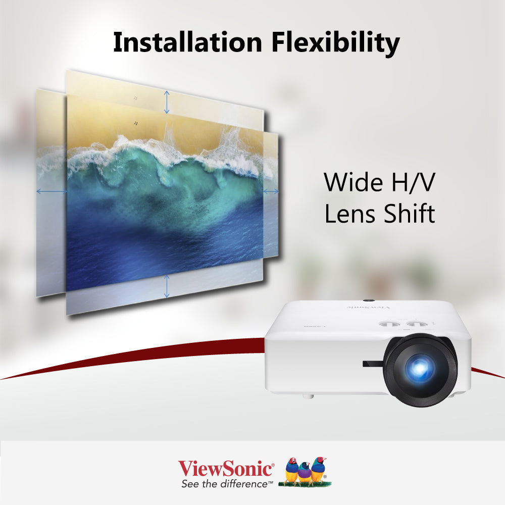 ViewSonic LS920WU 6000 ANSI Lumens WUXGA Laser Projector - Full HD 1920x1200 Resolution for Home Theater, Business Presentations & Outdoor Movie Nights