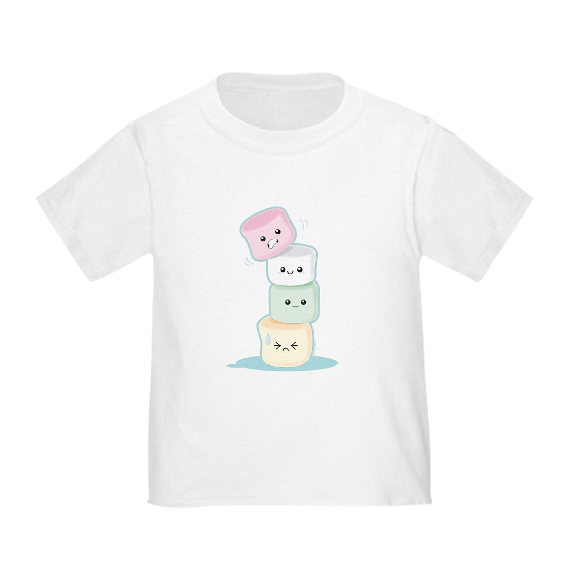 Stacked Marshmallows Toddler T-Shirt - 100% Cotton Cute Graphic Tee for Boys & Girls - Perfect for Playdates, Daycare & Family Photos