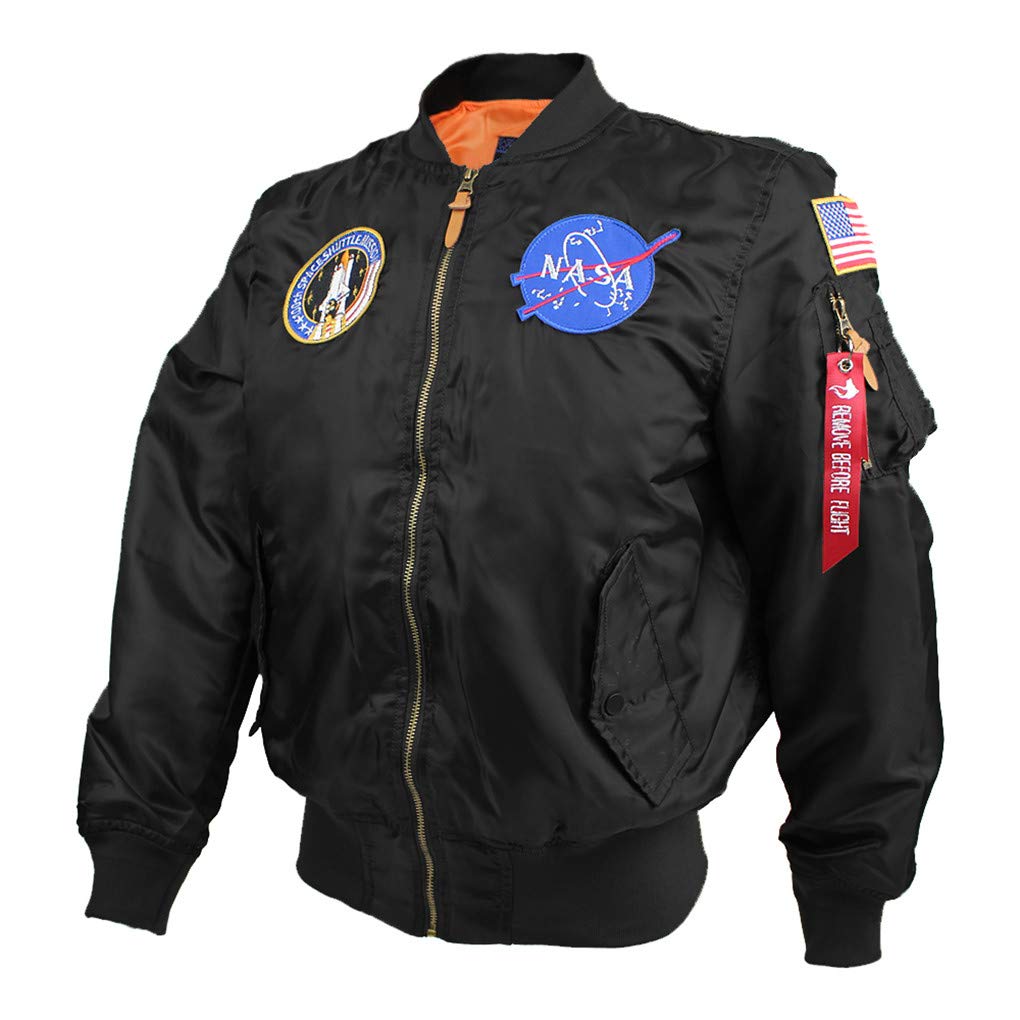 Shanghai Story Men's USA Flag Lightweight MA-1 Flight Bomber Jacket - Windproof Casual Jacket for Outdoor, Travel & Streetwear Fashion