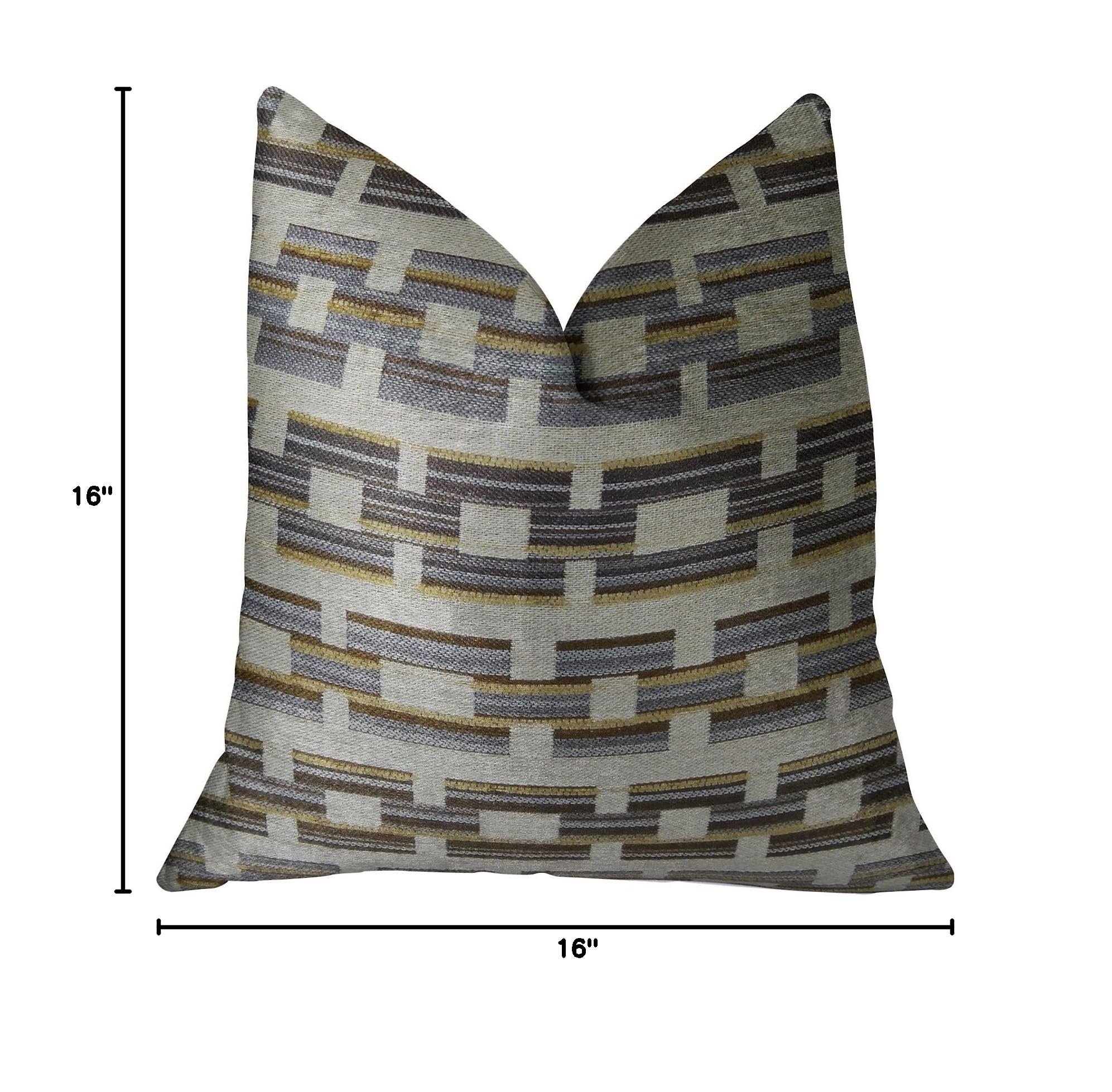 Plutus Foursquare Handmade Luxury Decorative Throw Pillow Cover - 16x16 Inch Square Cushion for Sofa, Bed, Chair - Soft & Stylish Home Decor Accent