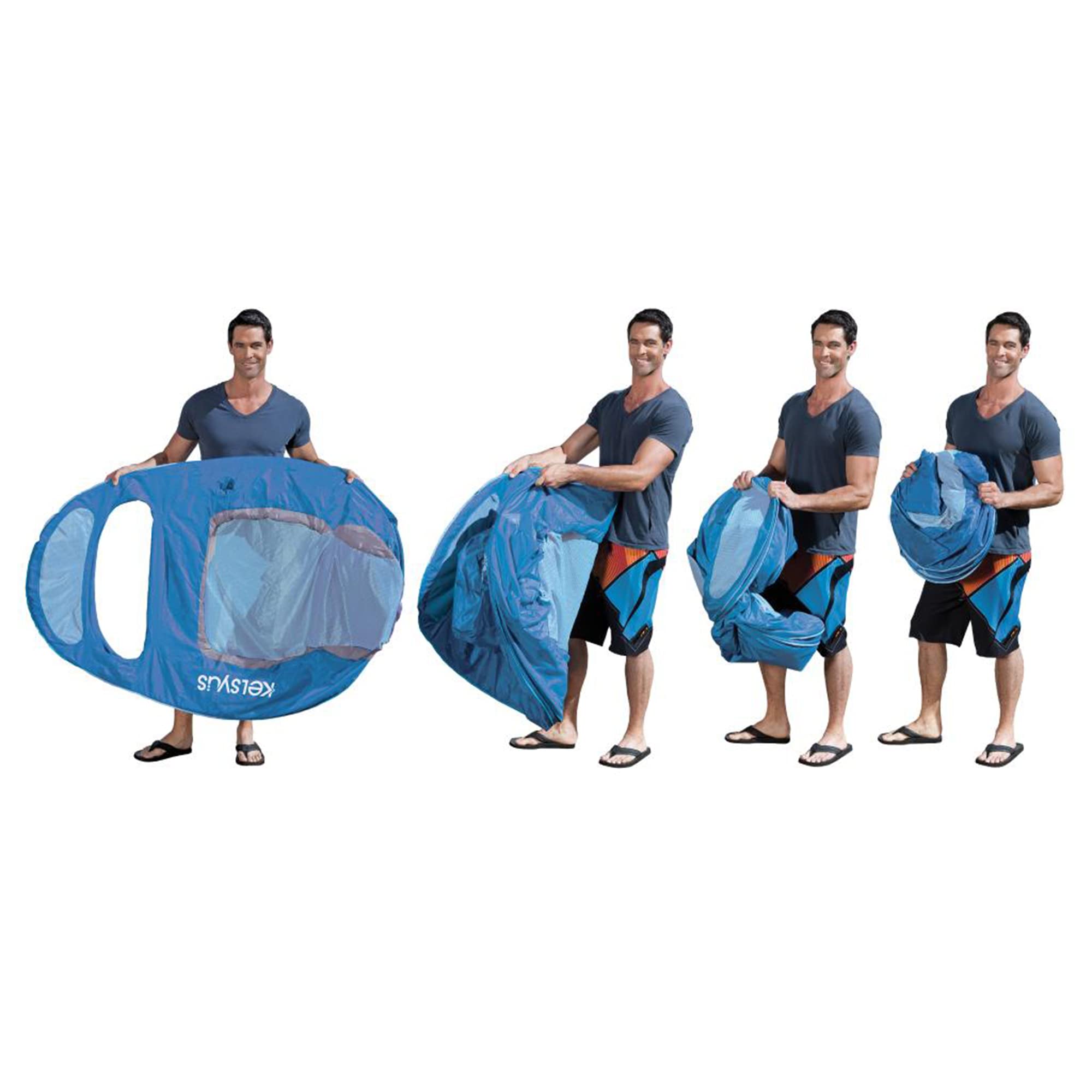 Kelsyus Inflatable Floating Pool Lounger Chair - 2 Pack Blue with Cup Holder & Clips - Perfect for Relaxing in Swimming Pools, Lakes, and Beaches