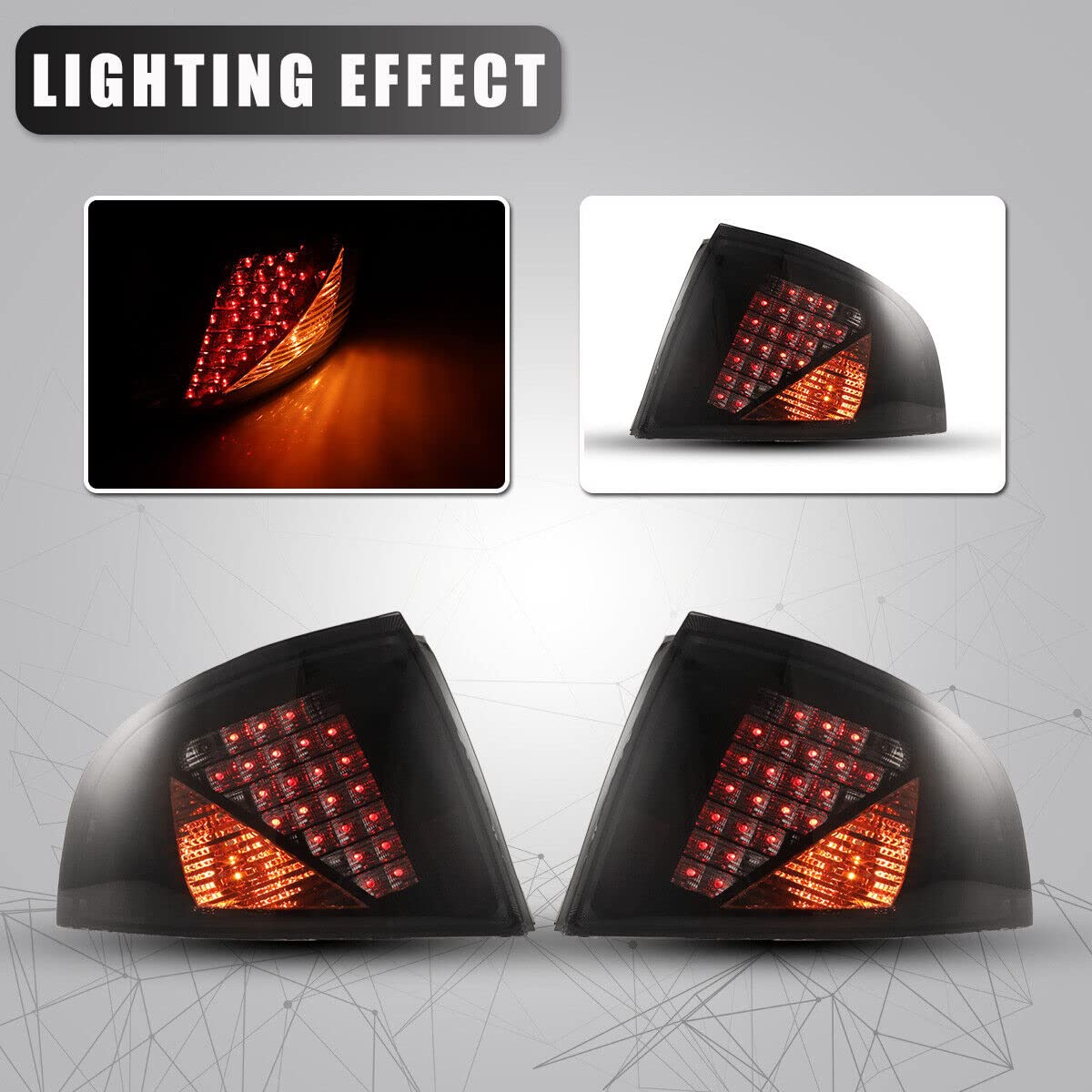 ROXX LED Tail Lights for Nissan Sentra 2000-2003 - Red LED Rear Light Assembly Replacement Pair (Driver & Passenger Side) | Durable & Bright Brake Lights for Night Driving & Enhanced Safety
