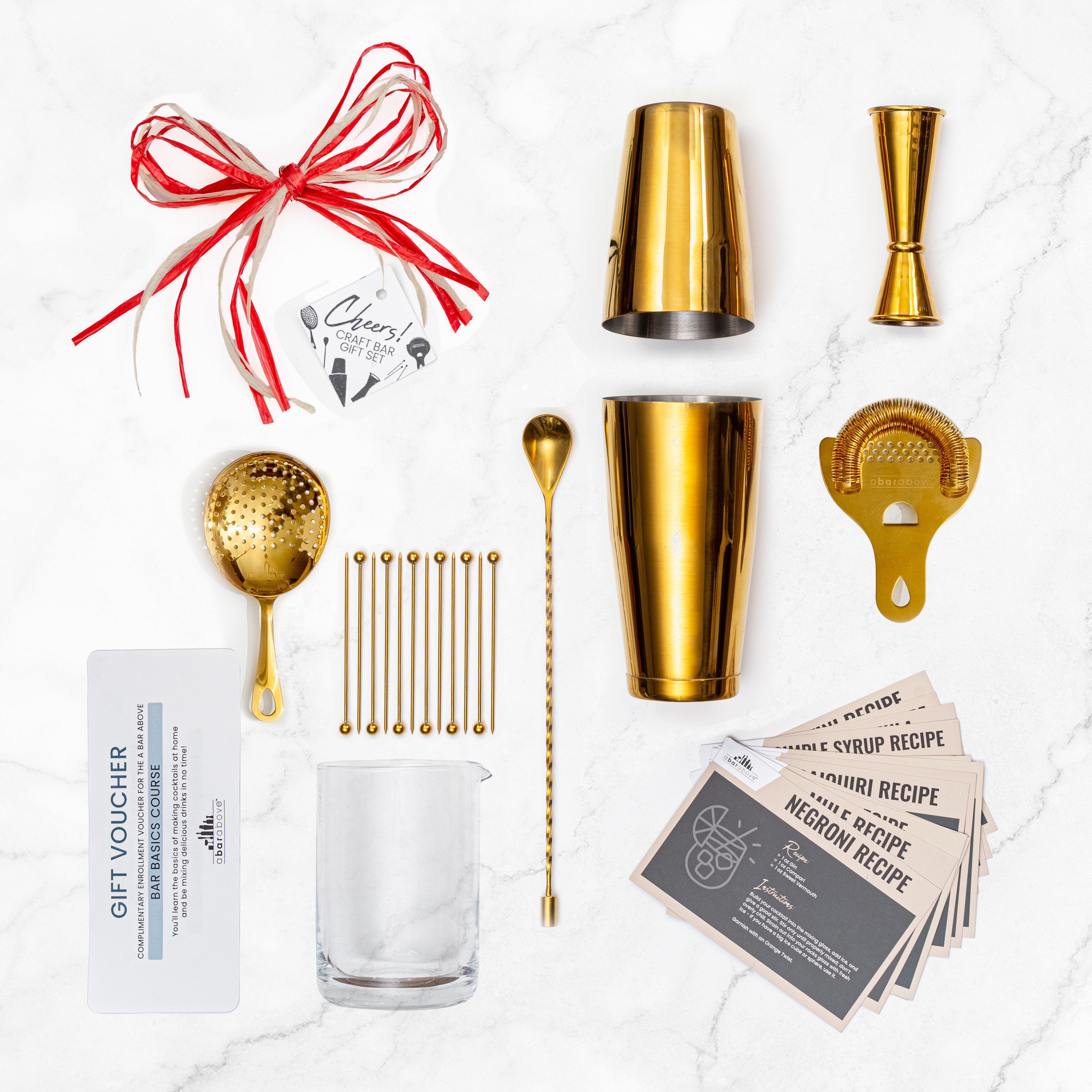 Premium Barware Gift Set - 12-Piece Cocktail Making Kit with Shaker, Jigger & Tools - Perfect for Home Bartending, Parties & Gifts