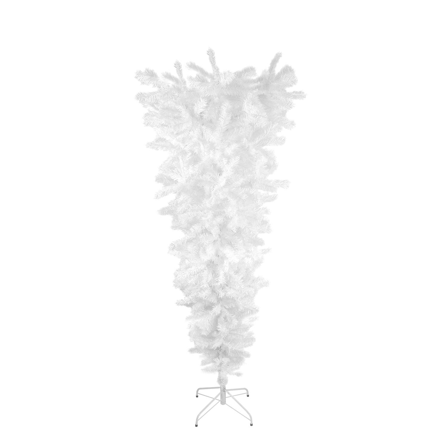 5.5 ft White Upside Down Spruce Artificial Christmas Tree - Unlit Medium Size 38