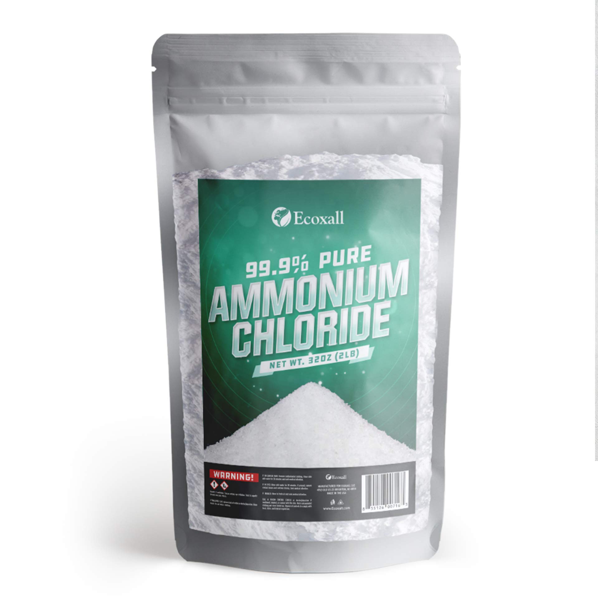 Premium 99.9% Pure Ammonium Chloride Powder - 2lb Bulk Bag for Wood Burning, Metalwork & Veterinary Use | Granular NH4Cl for Fluxing, Soldering, Animal Care & Agricultural Applications