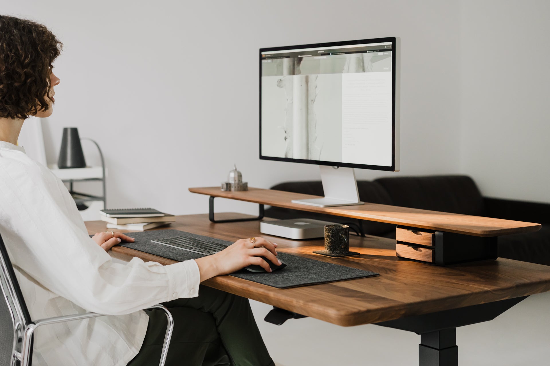 Dual Monitor Stand for Desk - Adjustable Computer Monitor Riser with Shelf - Perfect for Home Office, Gaming Setup & Workspace Organization