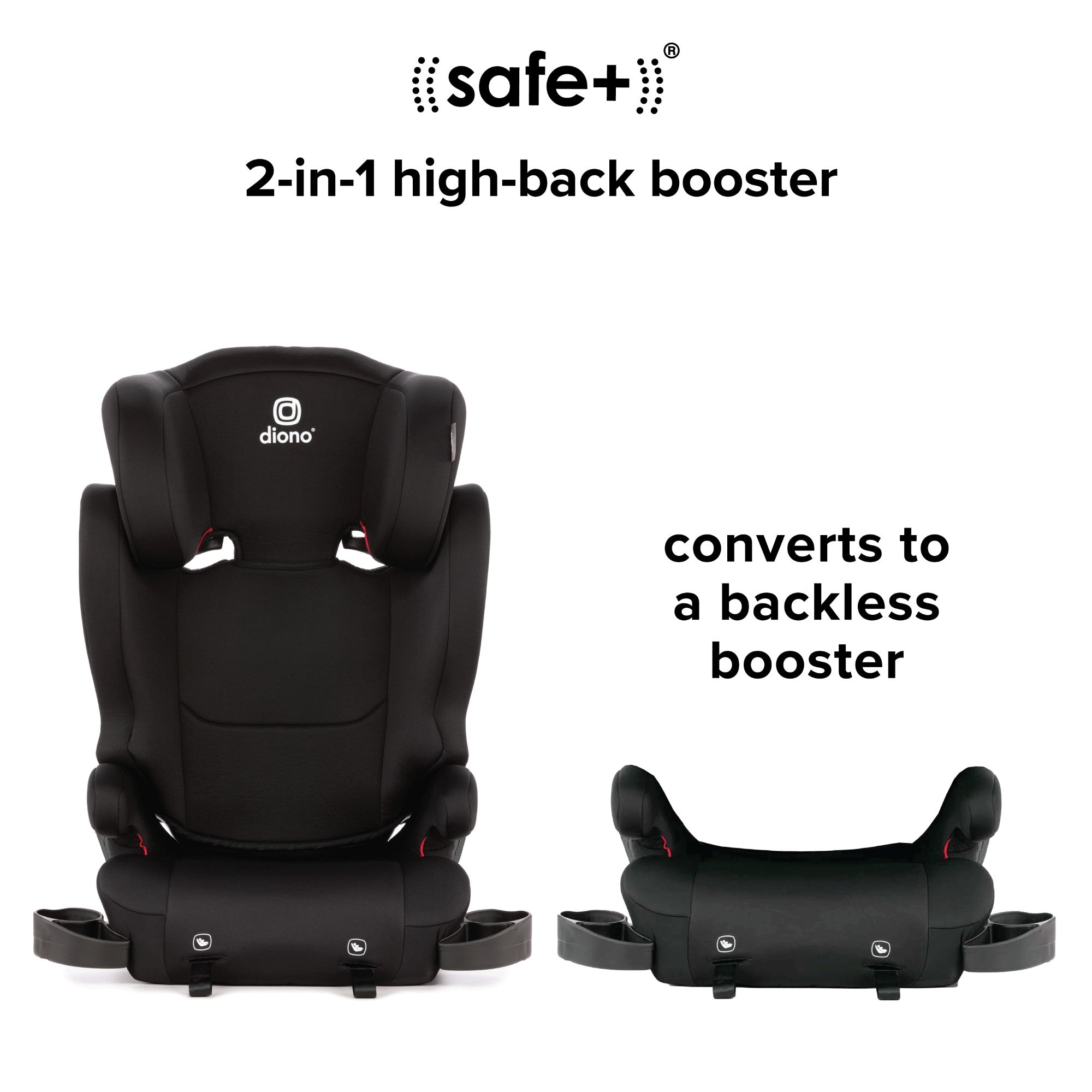 Diono Cambria 2 Back Booster Car Seat for Kids - Safe & Comfortable High Back Booster for Toddlers - Perfect for Travel, School & Family Road Trips