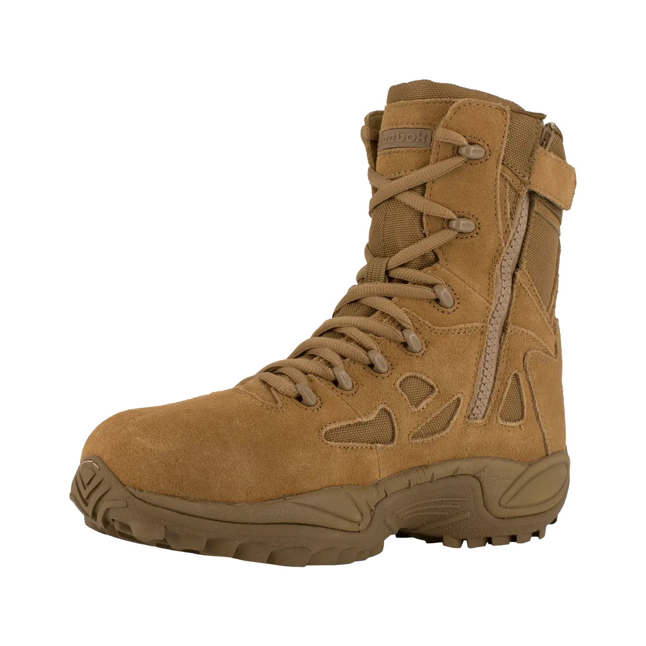 8 Inch Composite Toe Side Zip Tactical Work Boots - Rapid Response RB Military Grade Coyote Brown for Construction, Security & Outdoor Work
