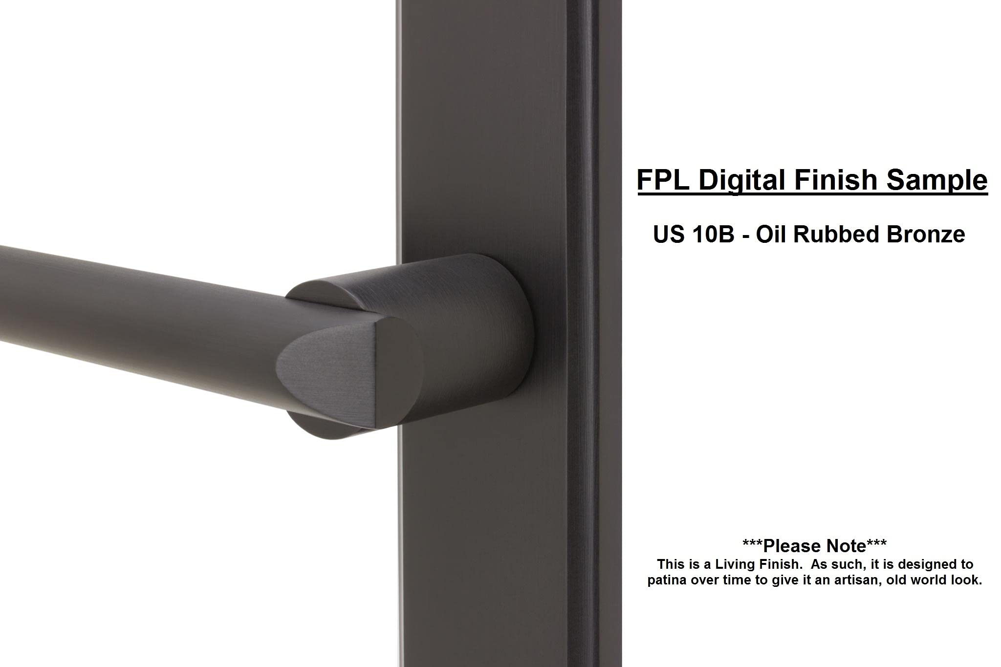FPL Riviera Solid Brass Full Dummy Lever Set - Oil Rubbed Bronze Finish for Interior Doors, Bedrooms & Bathrooms