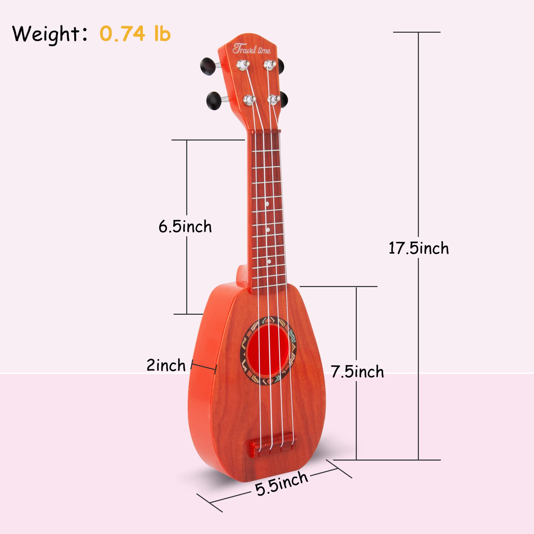 YOLOPARK 17 Inch Kids Toy Guitar for Girls & Boys - Mini Toddler Ukulele with 4 Strings, Musical Instrument Gift for 3-7 Year Olds - Educational Beginner Guitar for Children | Perfect for Birthday Gifts, Music Lessons & Pretend Play