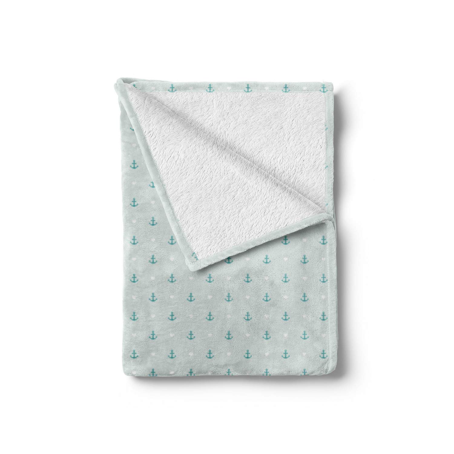 Ambesonne Anchor Throw Blanket - Soft Flannel Fleece Blanket with Small Anchors & Hearts Design, 50
