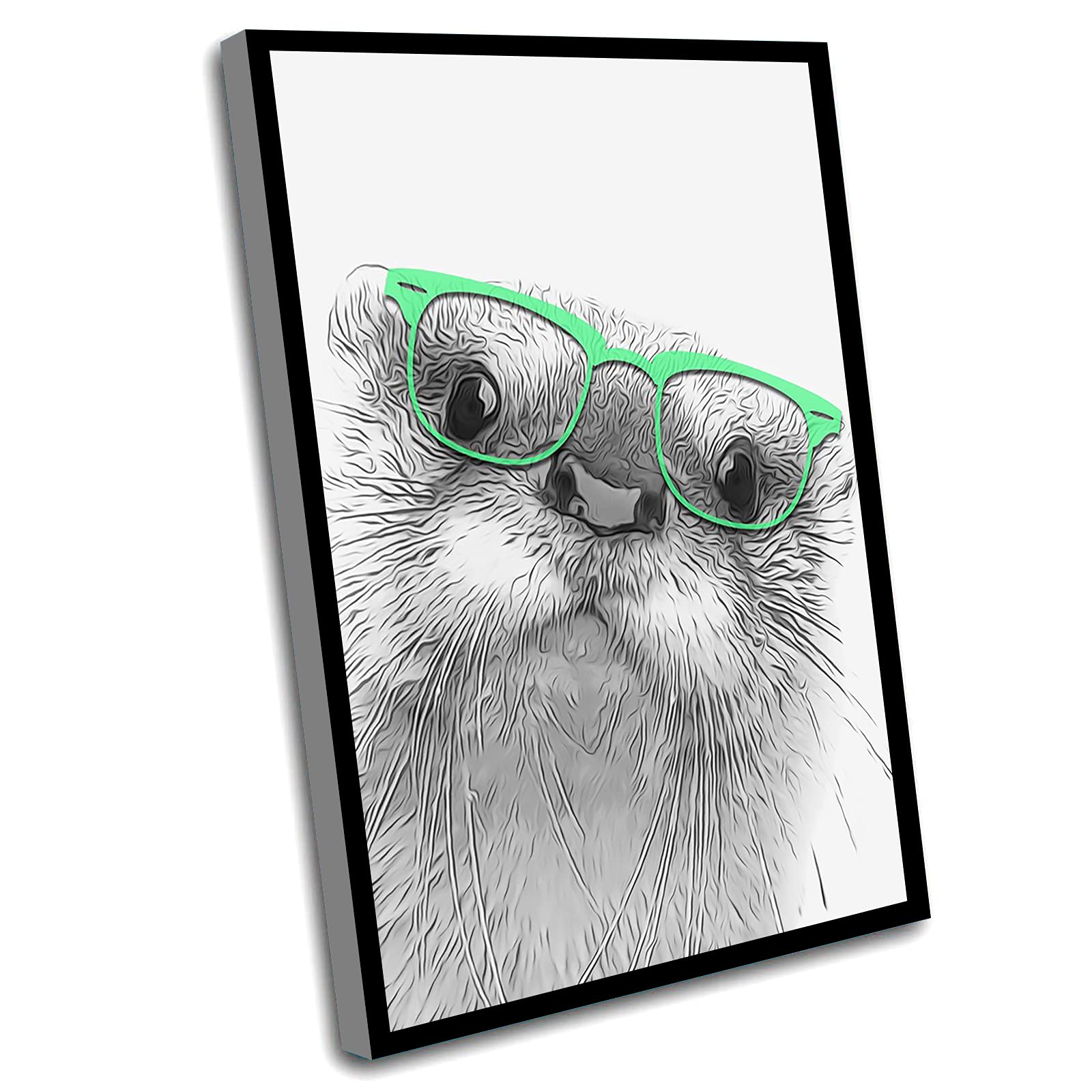 Otter Nursery Wall Art - 16x24 Inch Framed Print for Girls' Bedroom Decor