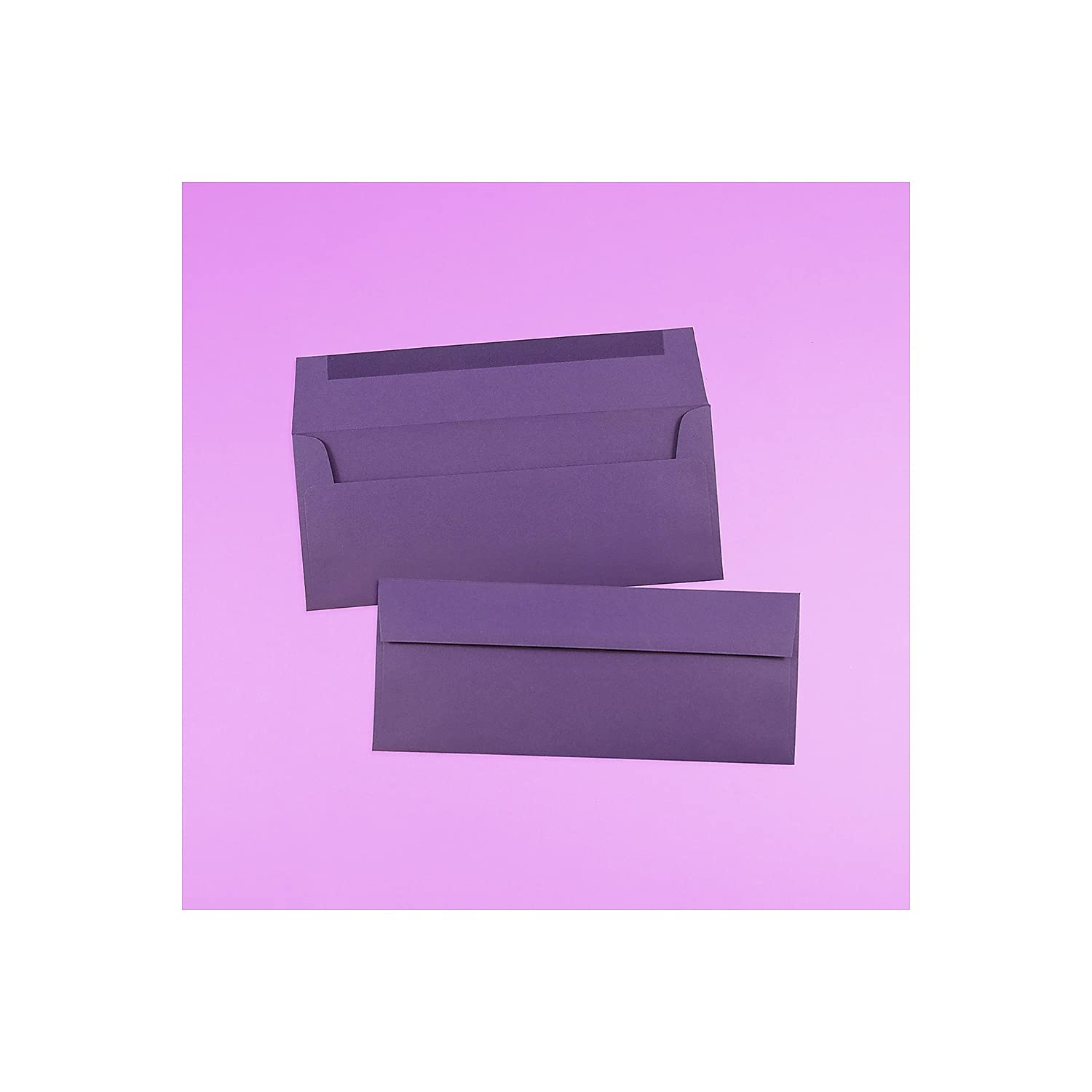Premium #10 Business Envelopes - Peel & Seal, 4 1/8x9 1/2, Dark Purple (50 Pack) for Office & Mailing