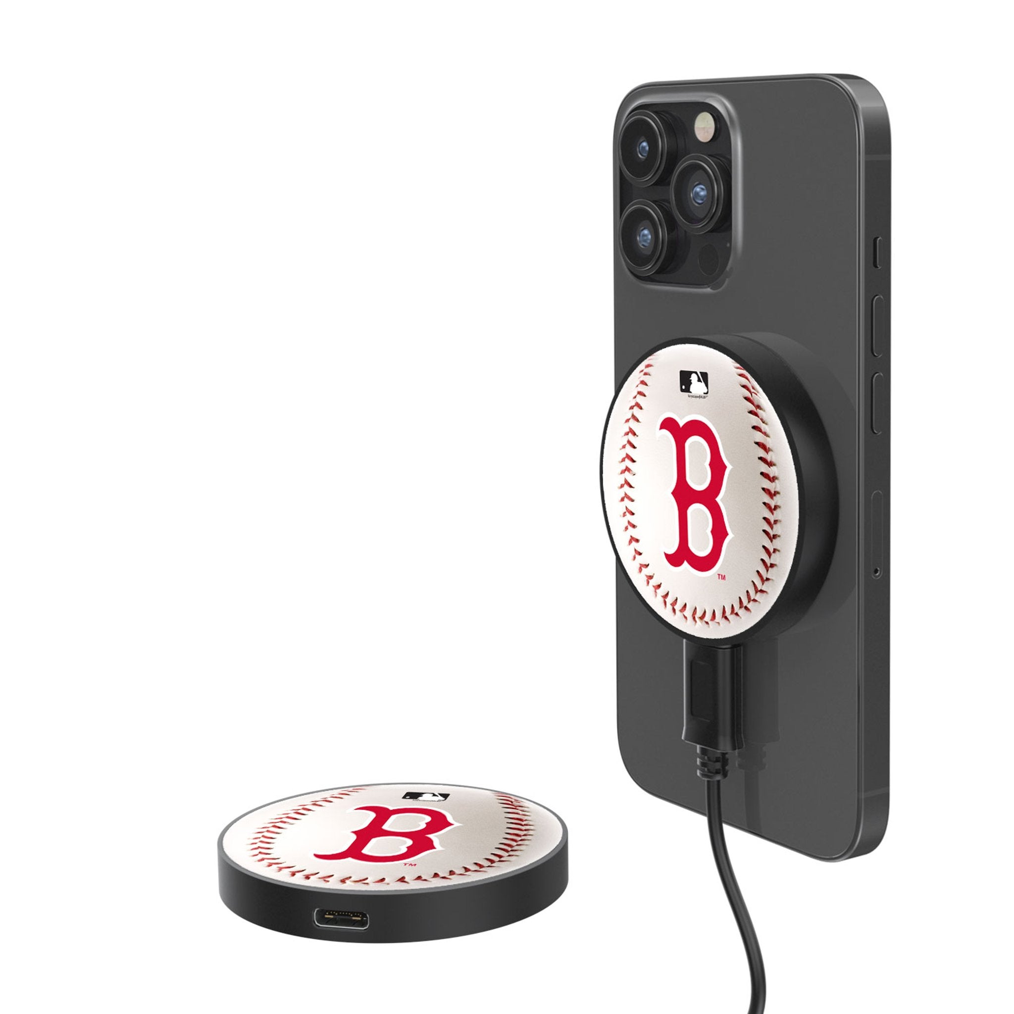 Boston Red Sox 15W Wireless Magnetic Charger - Fast Charging for iPhone, Android, Samsung - Perfect for Home, Office & Travel