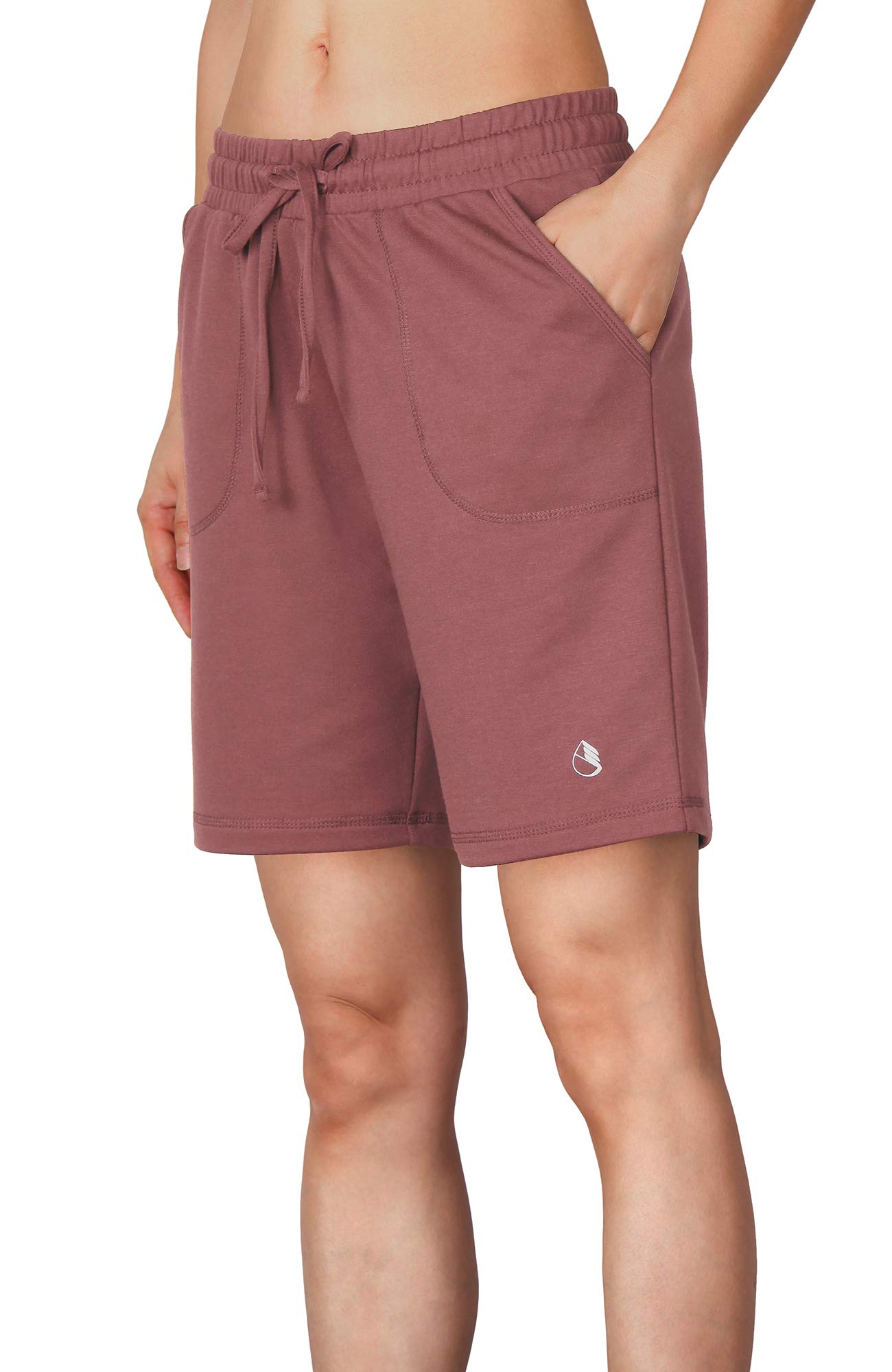 ICYzone Women's Athletic Running Yoga Shorts - High Waist Workout Active Lounge Bermuda Shorts with Pockets for Gym, Yoga & Casual Wear