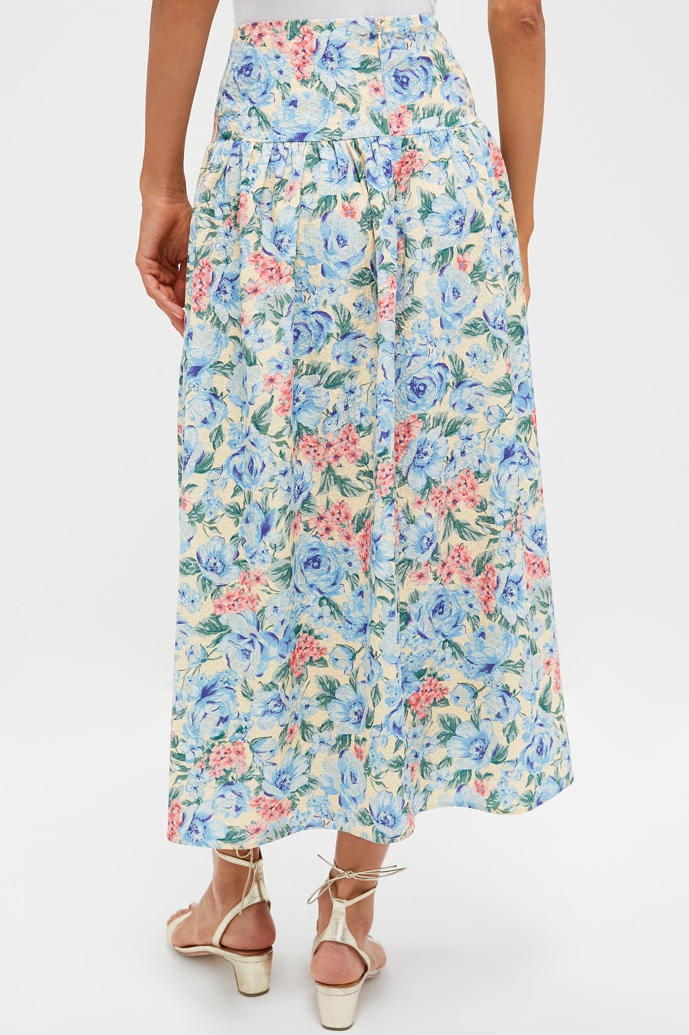 Blue Multi Maxi Skirt for Women - Flowy Long Boho Skirt with Elastic Waist | Perfect for Beach, Vacation & Summer Outfits