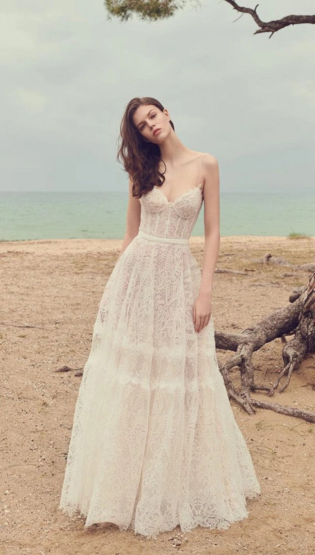 BHLDN Costarellos Calla Gown - Elegant Wedding Dress for Brides & Formal Events | Perfect for Beach, Church & Ballroom Ceremonies