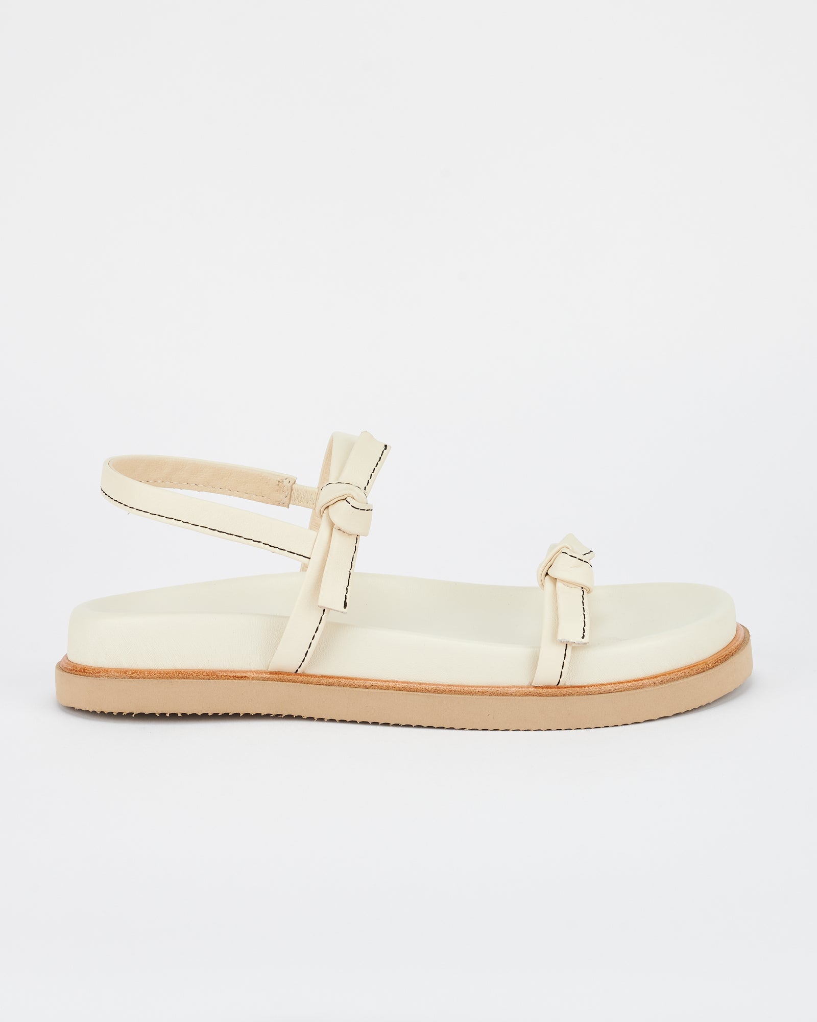 Manzoni Comfortable Footbed Sandals for Women - Off White | Orthopedic Support & Cushioned Sole | Perfect for Walking, Travel & Everyday Wear