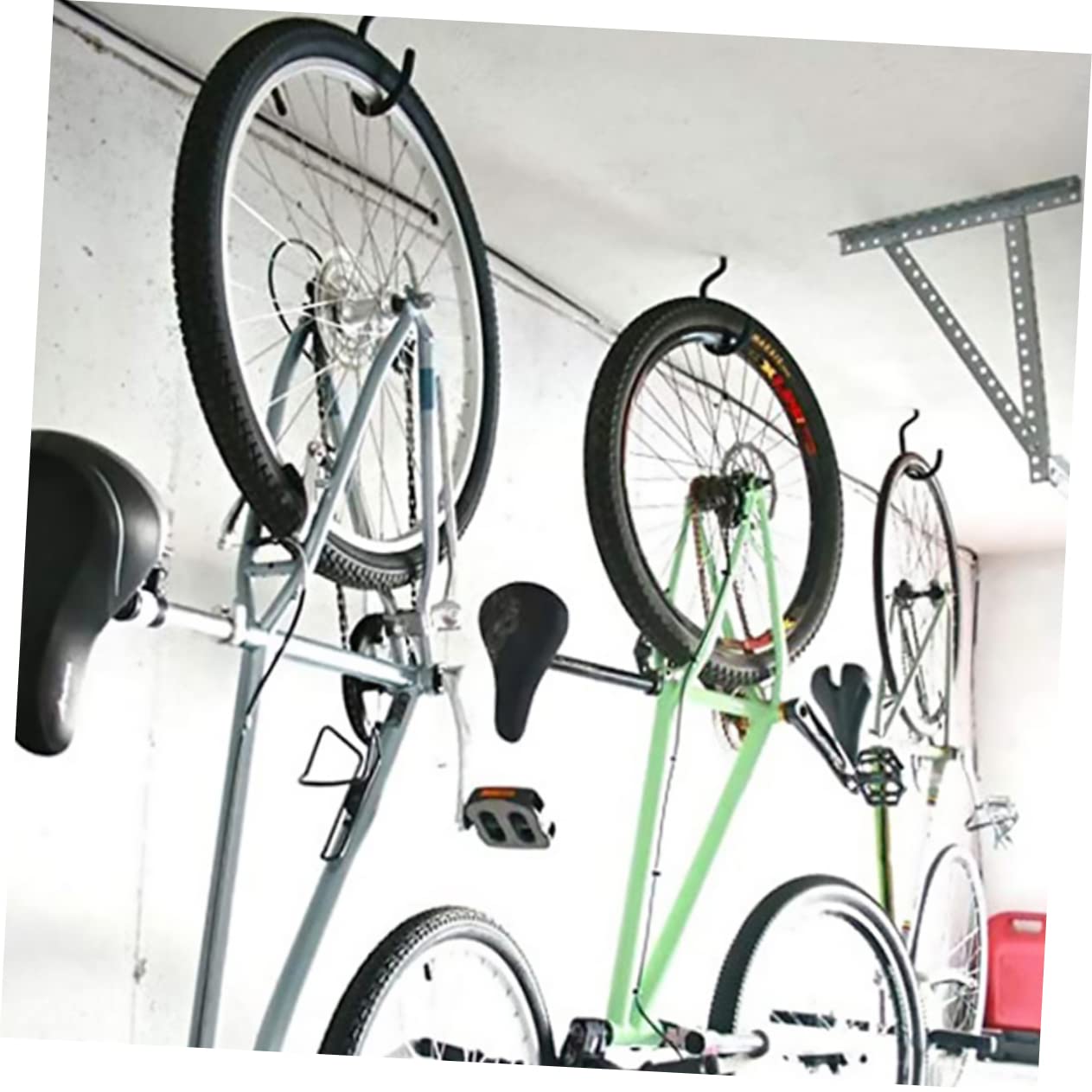Foldable Bike Hooks - 2 Pack Heavy Duty Steel Wall Mount for Bicycle Storage & Clothes Hanging | Space Saving Solution for Garage, Bedroom & Apartment Organization