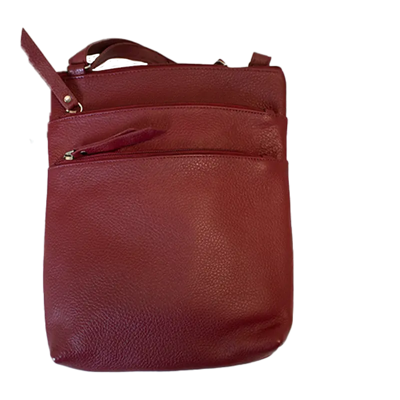 BOL Leather Crossbody Bag for Women with 2 Front Zipper Pockets - Stylish & Functional Purse for Daily Use, Travel, and Shopping