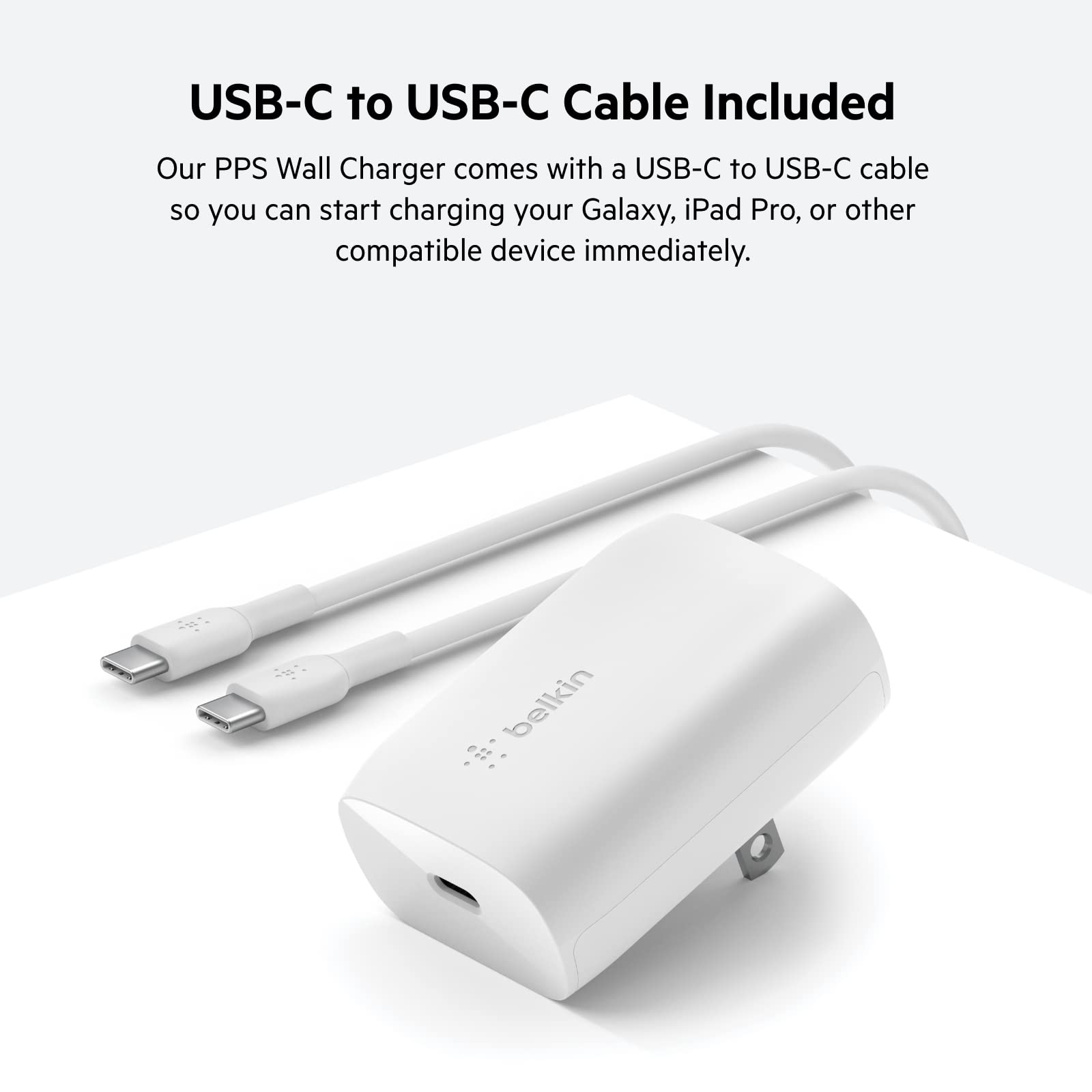 Belkin 30W USB-C Wall Charger Fast Charging Block - Compatible with iPhone 16/16 Pro/16 Plus/15/15 Plus/14 Pro Max, Galaxy S25, iPad, AirPods - Compact USB-C Power Adapter (2-Pack) for Home, Office & Travel Charging