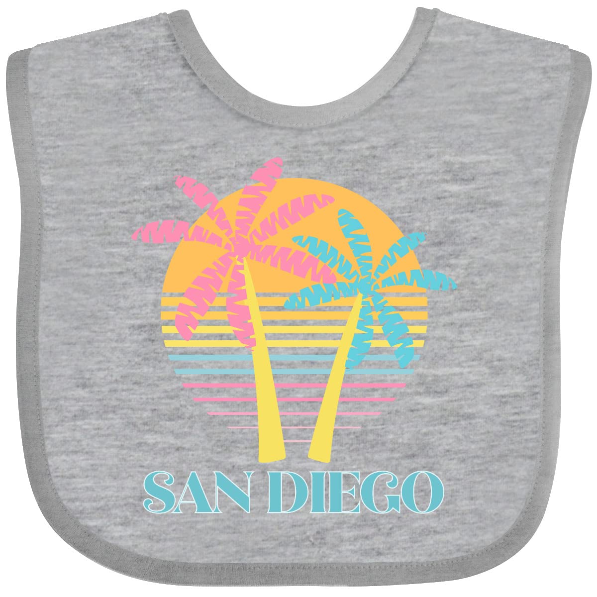 Inktastic San Diego California Beach Vacation Baby Bib - Cute & Soft Drool Bib for Infants & Toddlers - Perfect for Beach Trips, Travel & Everyday Use