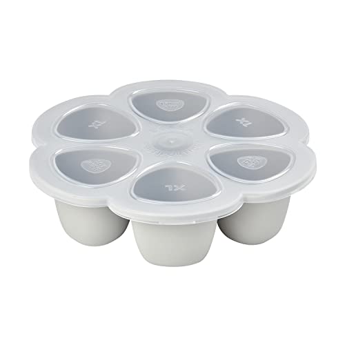 BEABA Multiportion Silicone Baby Food Storage Containers - 3 oz Leak-Proof Snack Containers for Infants & Toddlers | Perfect for On-the-Go Meals, Daycare, Travel & Meal Prep | BPA-Free Cloud Design