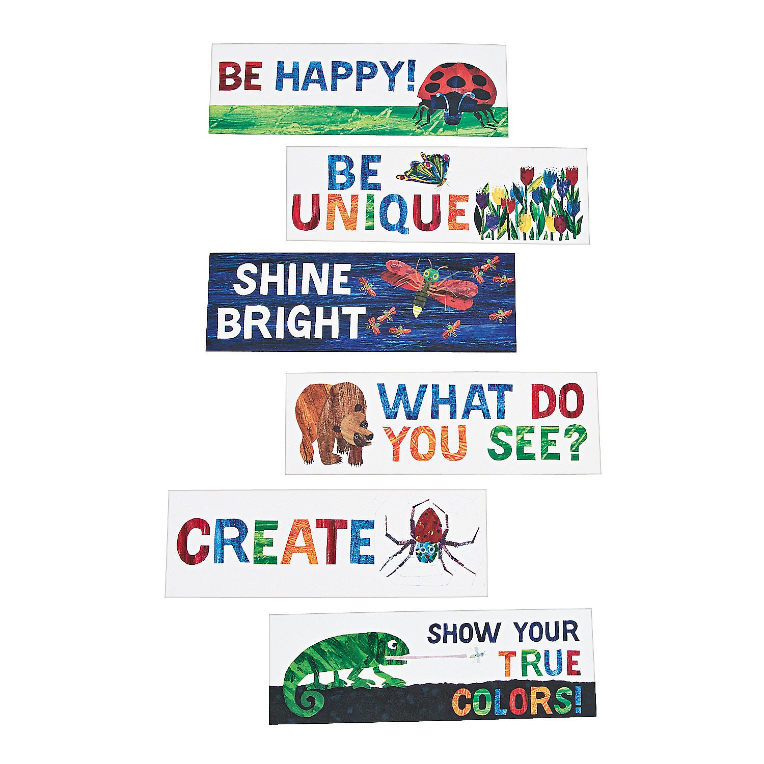 Eric Carle Motivational Bookmark Set - 36 Inspirational Bookmarks for Kids & Adults - Perfect for Reading, Gifts & Classroom Rewards