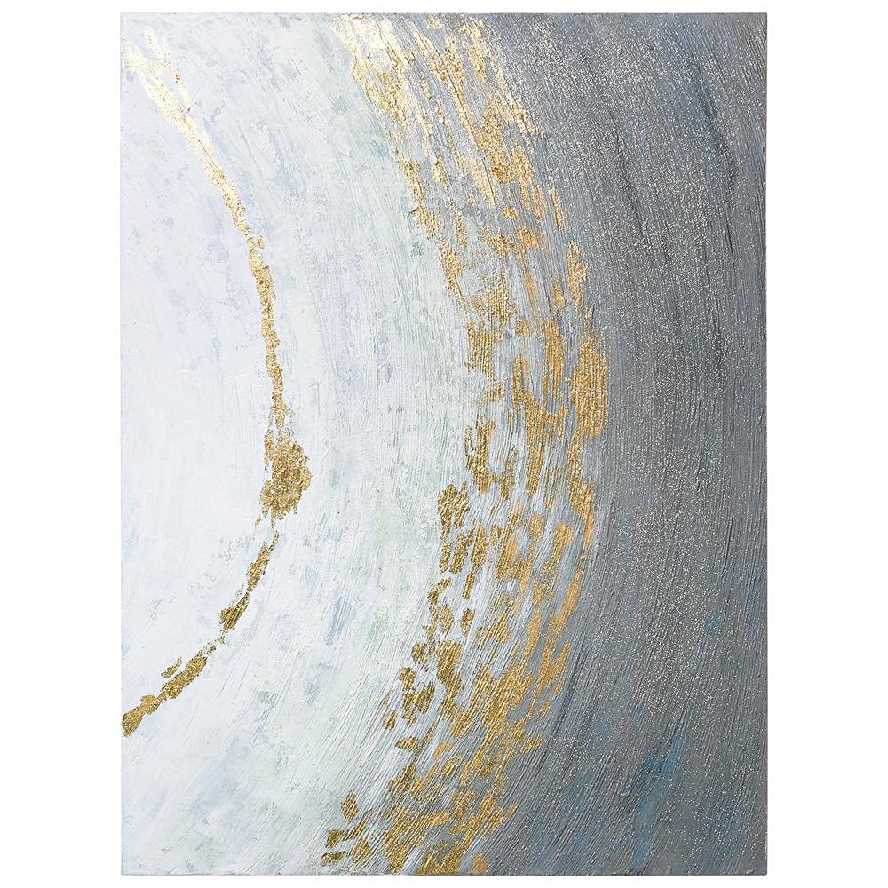 Abstract Wall Art Textured Hand Painted Canvas by Martin Edwards - Golden Tundra Modern Painting 40x30 Inches Unframed - Perfect for Living Room, Bedroom & Office Decor
