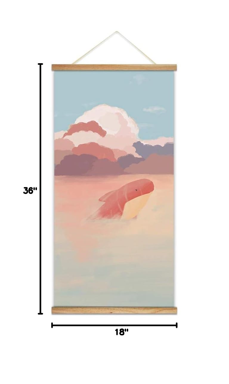 **SIGNWIN Blue Whale Wall Art Poster with Wood Frame - 18