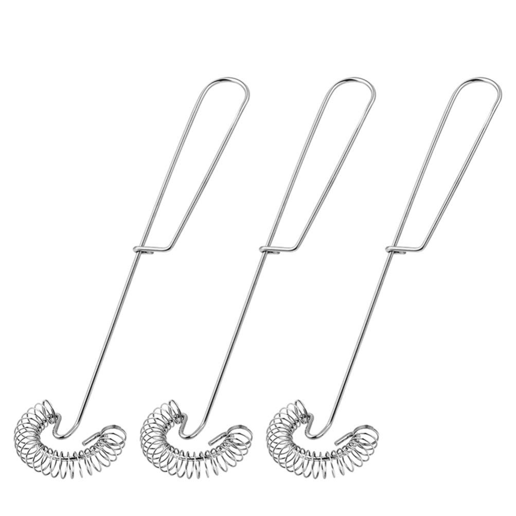Hemoton 3-Piece Stainless Steel Mini Spring Coil Whisk Set - Handheld Manual Egg Beater, Milk Frother & Foamer for Baking, Cooking & Coffee - Perfect Kitchen Gadgets for Home & Professional Use