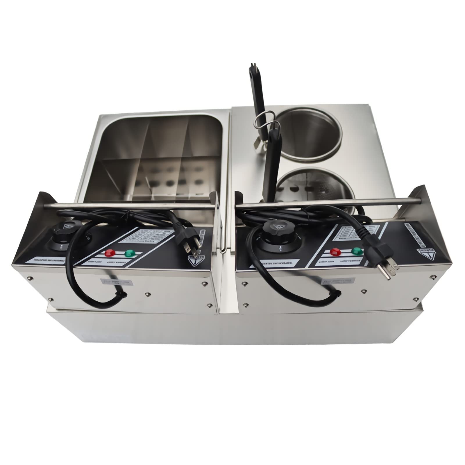 2-in-1 Commercial Electric Pasta Cooker - Dual Basket Noodle & Dumpling Steamer for Fast Food Restaurants | Perfect for Quick Snack Preparation in Cafes, Food Trucks & Catering Businesses