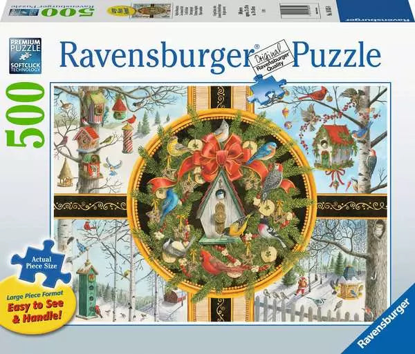 Christmas Songbirds 500 Piece Jigsaw Puzzle - Festive Holiday Activity for Family & Friends