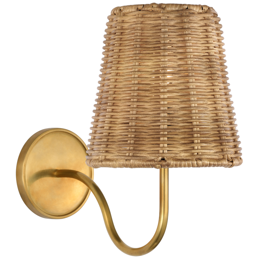 Lyndsie Small Sconce Wall Light - Modern Minimalist Brass Finish Plug-in Wall Lamp for Bedroom, Living Room & Hallway - Perfect for Ambient Lighting & Home Decor