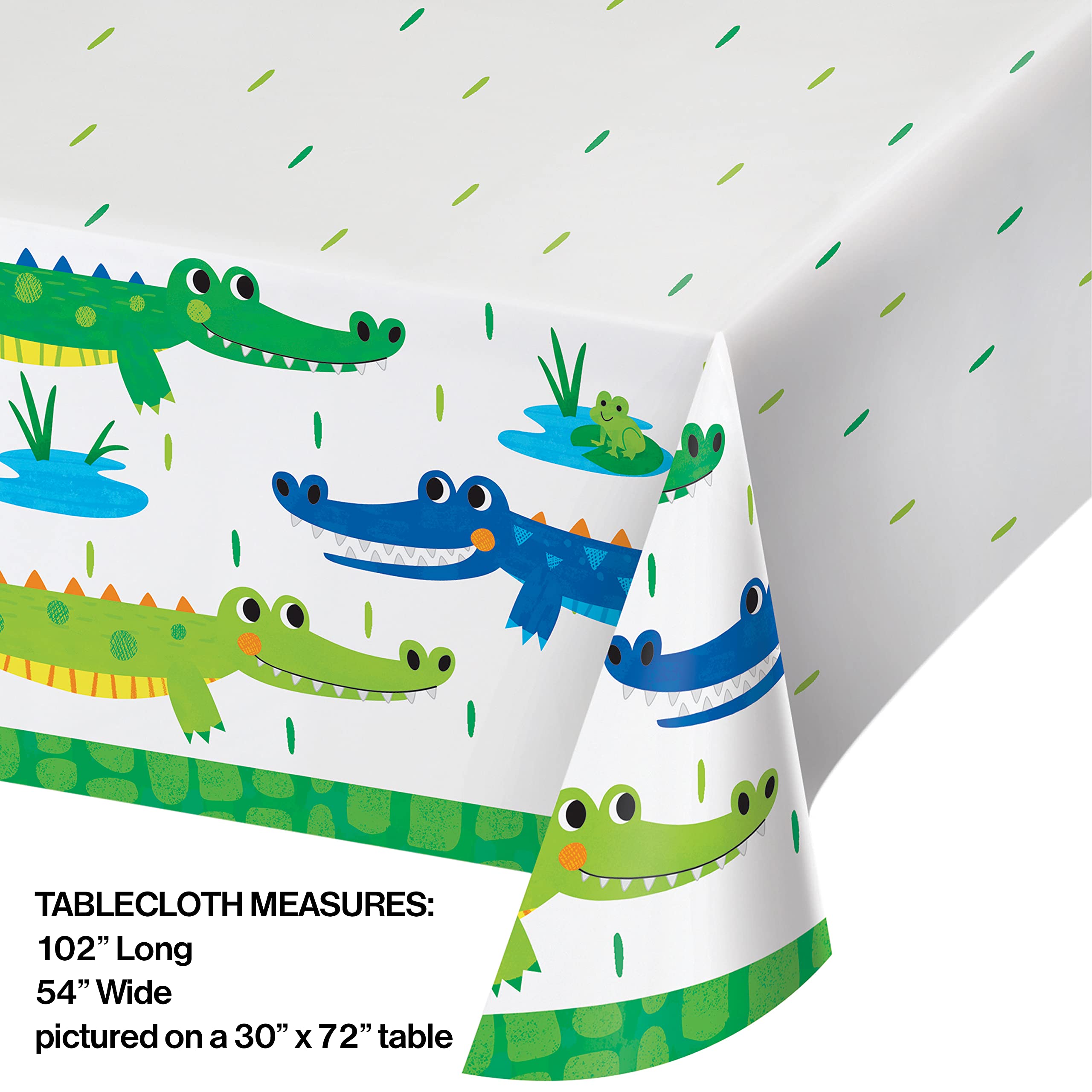 Kids Alligator Birthday Party Supplies Set - 85 Piece Zoo Safari Theme Disposable Paper Plates, Napkins, Tablecloth & Crocodile Decorations for 24 Guests | Perfect for Jungle Themed Parties, Baby Showers & Wild Animal Birthday Celebrations