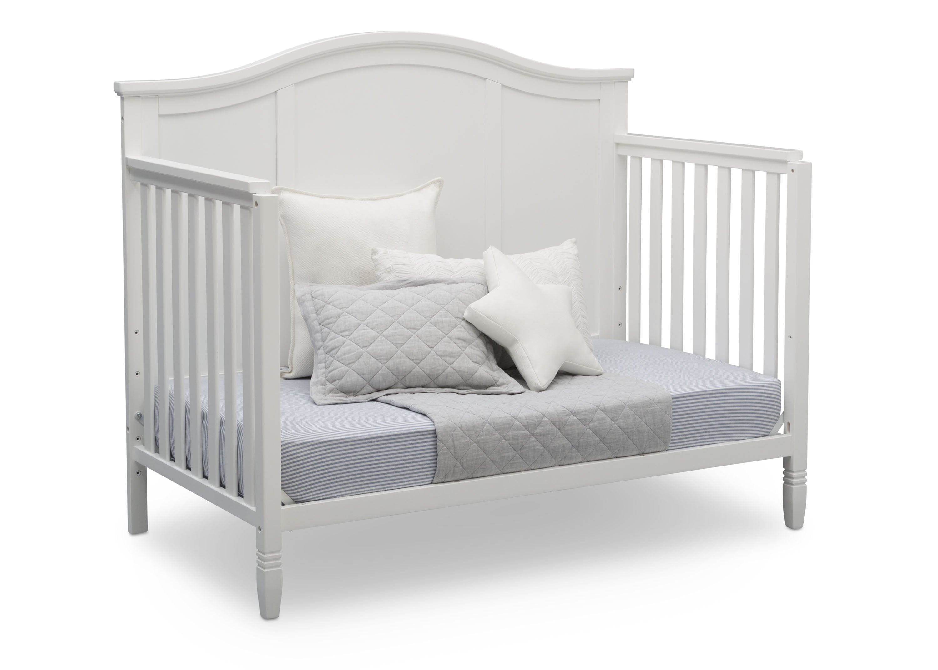 Madrid 5-in-1 Convertible Baby Crib to Toddler Bed - White Nursery Furniture for Boys & Girls - Perfect for Newborns, Infants and Growing Kids