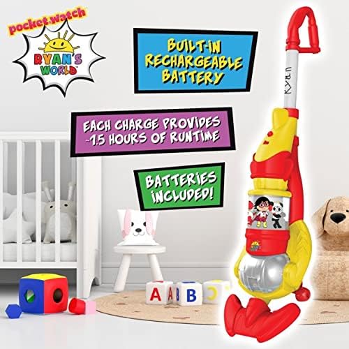 Ryan's World Kids Vacuum Cleaner Toy - Functional Toddler Vacuum with Lights & Realistic Sounds - Pretend Play Cleaning Toy for Boys & Girls Ages 3+ - Perfect for Indoor Play, Housekeeping Role Play & Early Childhood Development