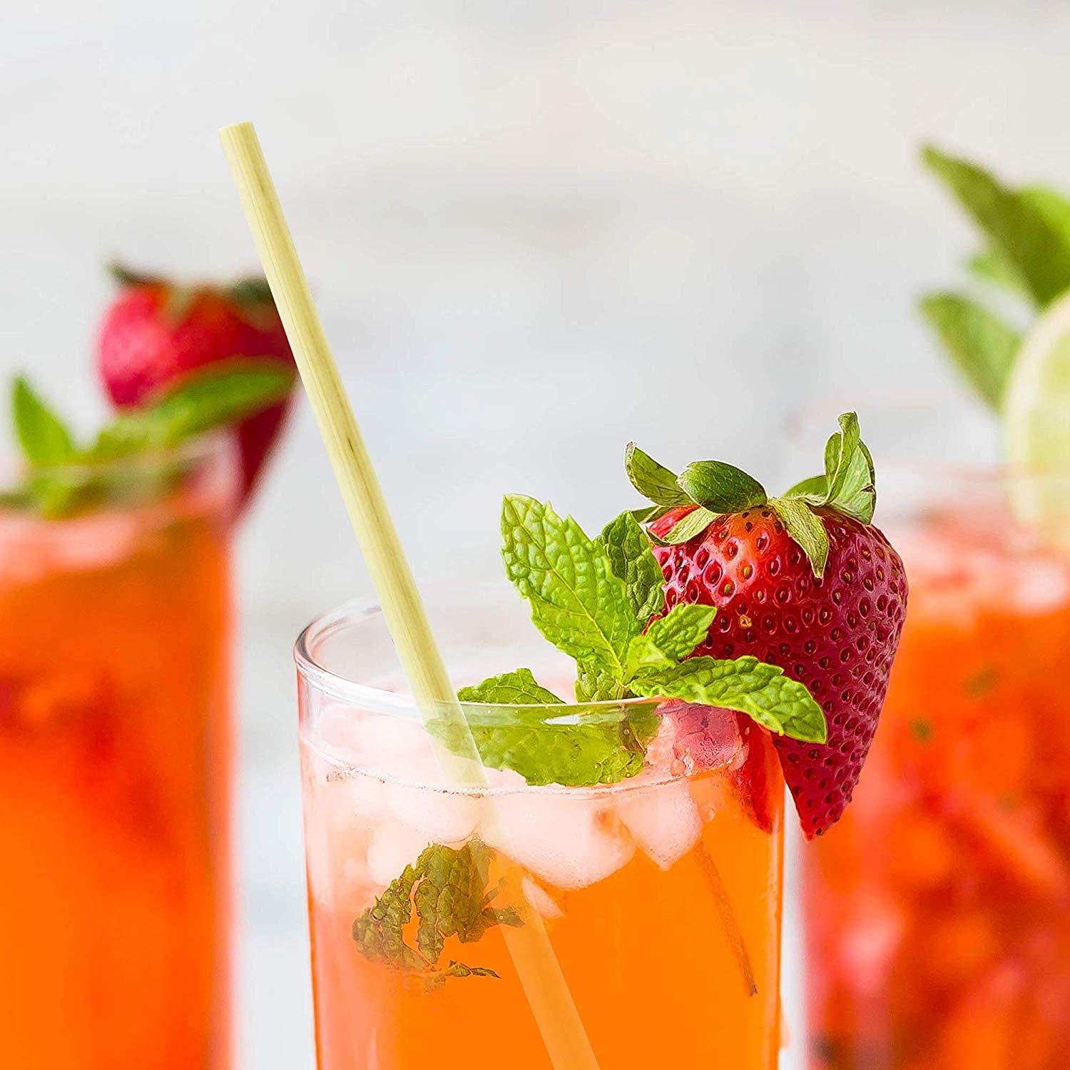 100% Organic Wheat Drinking Straws - Natural, Eco-Friendly, Biodegradable, Disposable - Healthier Alternative to Bamboo, Paper & Plastic Straws - Pack of 100 - Perfect for Parties, Restaurants & Sustainable Living