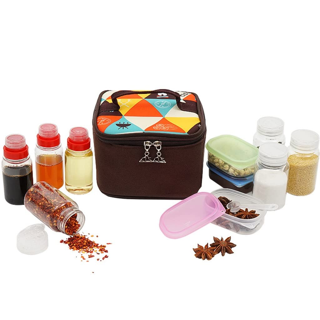 10PCS Seasoning Bottle Set - Portable BBQ Spice & Sauce Containers with Storage Bag for Outdoor Camping, Travel, Picnic & Kitchen Use - Perfect for Grilling, Hiking & Home Cooking