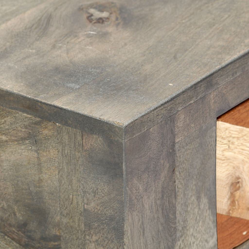 Modern Console Table with 2 Diamond-Pattern Drawers & Shelf - Solid Mango Wood Sofa Table (33.9
